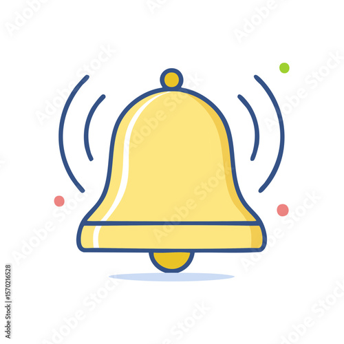 Ringing notification bell icon with sound waves on black background conveys attention alert reminding importance