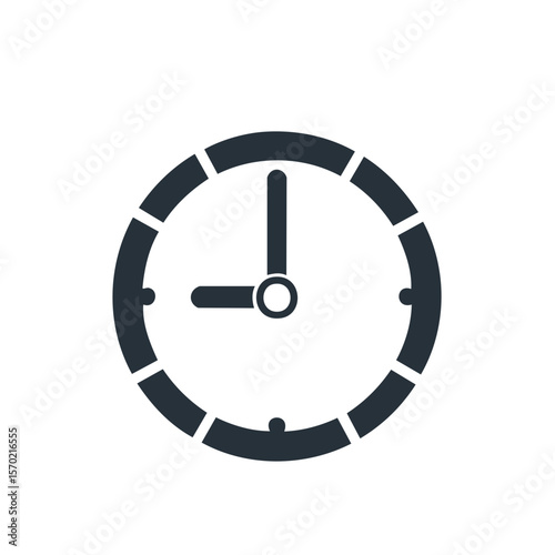 Clock illustration depicting time timekeeping and punctuality in a minimalist design against a stark black background