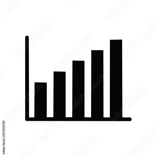 Minimalist Bar Chart Illustration Depicting Steady Growth and Positive Trends in Financial Performance