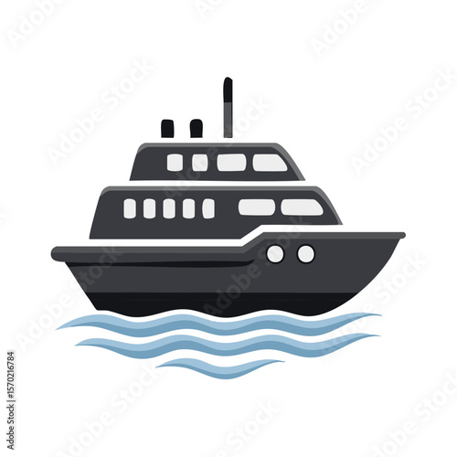 Modern luxury yacht sailing on ocean waters symbol of travel and adventure at sea leisure activity and nautical lifestyle for vacations