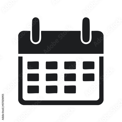 Isolated Calendar Icon Appointment Organizer Date Reminder Event Scheduler Flat Style