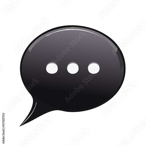 Dark Thought Bubble Icon Representing Pending Message Notification and Communication