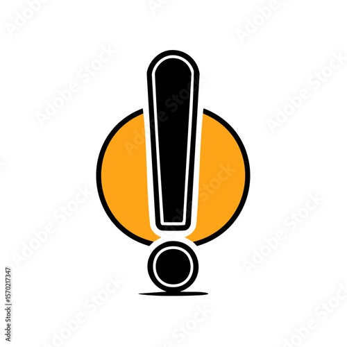 Abstract Orange Circle with Black Gap Represents the Letter U or an Opening