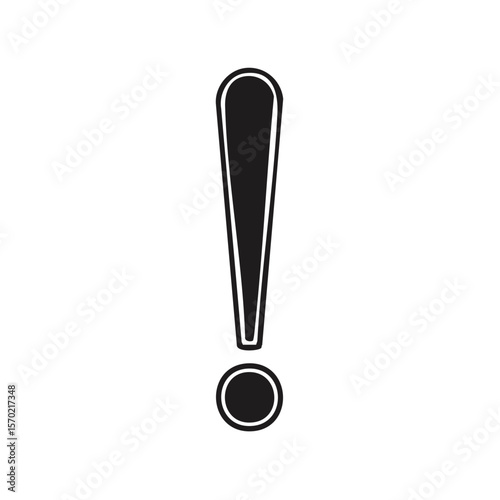 Dark gray exclamation mark symbol on black background depicting attention, error, warning, or alert