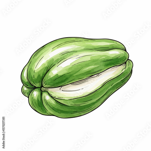 Cut Chayote Squash
