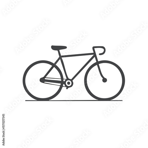 Minimalist Bicycle Line Art Icon on Black Background for Exercise and Transportation