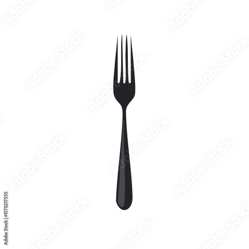 Elegant dining a single silver fork isolated on a black background for minimalistic designs and culinary art projects