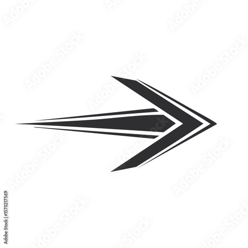 Sleek direction indicator icon on dark backdrop graphic element for navigation technology and wayfinding symbolizing guidance and orientation vector illustration