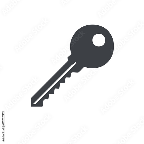 Metal key illustration against black unlocks mystery and safety for homes and secure places