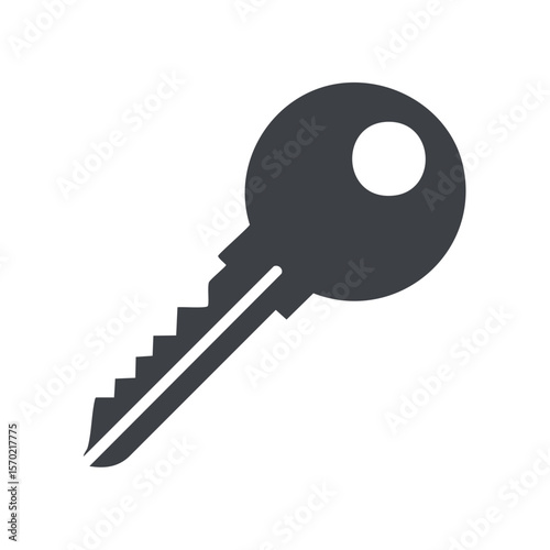 Gray key isolated on black background symbolizes security access and unlocking property or secrets concepts for various use