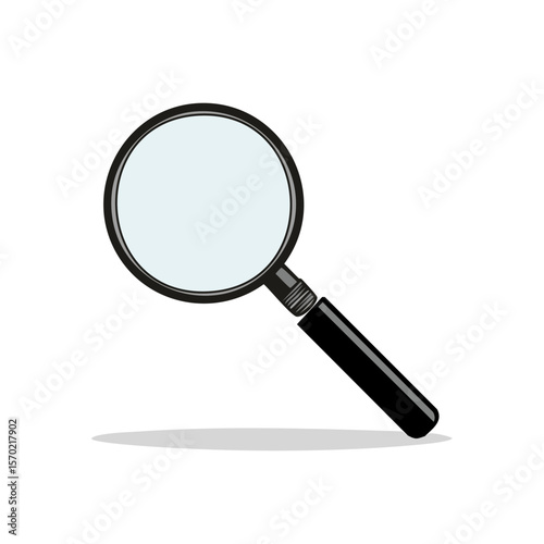 Magnifying Glass Illustration on Black Background Sleuthing Investigation Discovery Tool