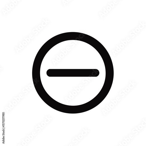 Prohibited Symbol in Dark Gray Circular Shape with Horizontal Line indicating a Restriction or Negative Operation