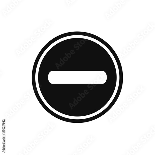 Black Circle with Dash Symbol Minimalist Design for Error Deletion Removal Cancel Negation Concepts