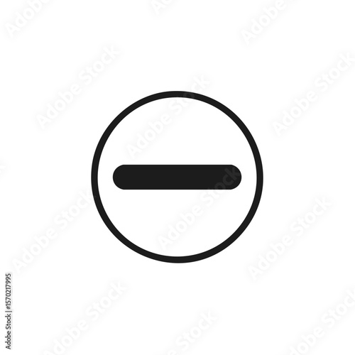 Minus Symbol Sign Inside Circle Indicating Negative Rejection Deduction and Error