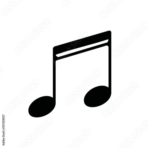 Isolated Music Note Illustration Against Black Backdrop for Creative Musical Concepts