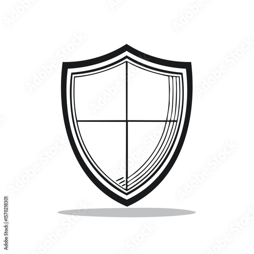 Shield Icon Design with Outline and Fill on a Black Background for Security Concepts
