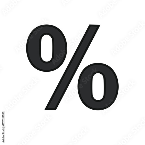 Percentage Symbol Graphic Representing Discounts, Sales, and Statistical Data on a Black Background