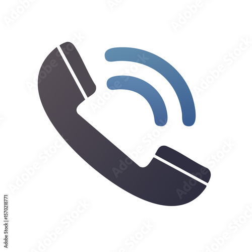 Telephone handset with sound waves ringing communication technology icon call signal contact support connection service listening device