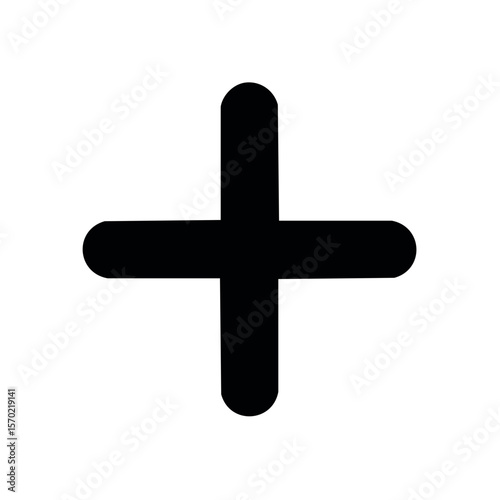 Simple White Cross Shape Against Black Backdrop Minimalist Design Element