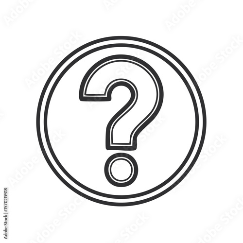 Question Mark Symbol Design Icon in Circular Shape Inquiry Concept Illustration