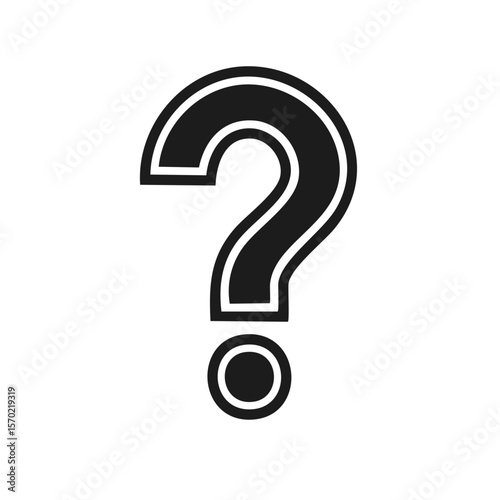 Simple Question Mark in Gray on Black Background, Symbol of Inquiry, Ambiguity, Uncertainty