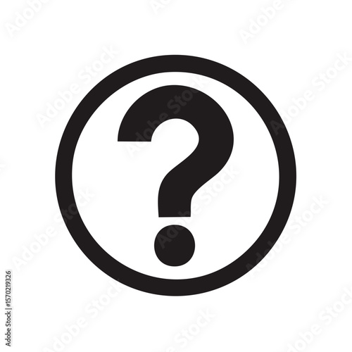 Dark Question Mark Circle Symbol for Information Assistance Help and Problem Solving Concepts