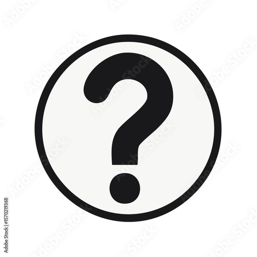 Question Mark in White Circle Isolated on Black Background Concept of Inquiry and Unknowns