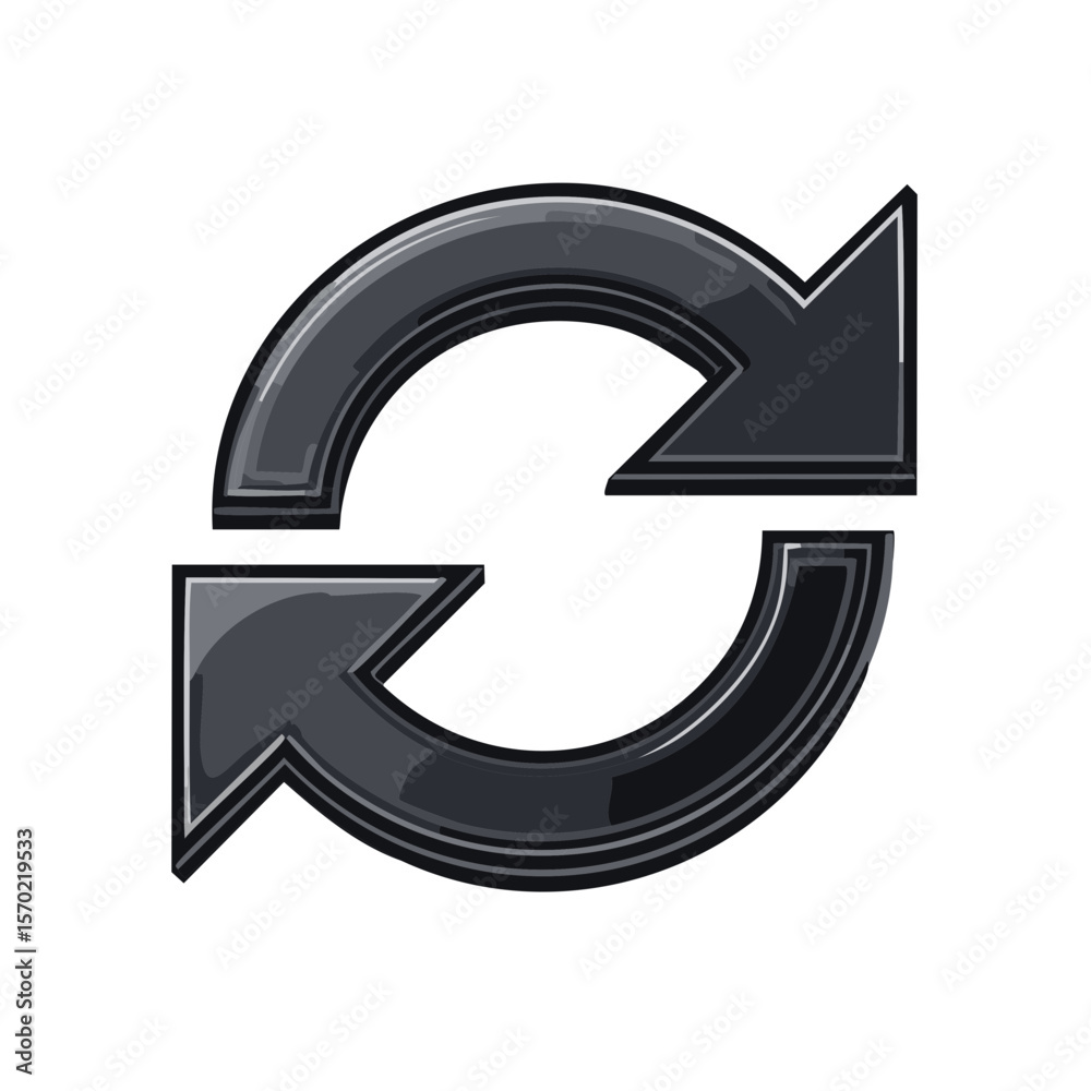 Recycling Arrows Symbol: Circular Directional Icons for Refresh, Reload or Repeat Process Recycling Arrows Symbol: Circular Directional Icons for Refresh, Reload or Repeat Process