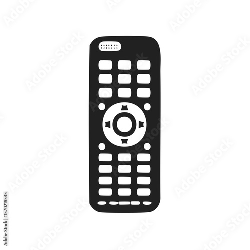 Simple Black Remote Control with Buttons for Entertainment Devices