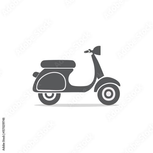 Retro scooter illustration vintage motor scooter icon transportation urban travel mobility vehicle rental service motorbike design style stylish