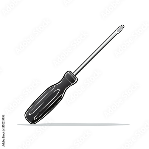 Isolated Screwdriver Tool on Black Background for Home Repair and Construction Projects DIY and Professional Use