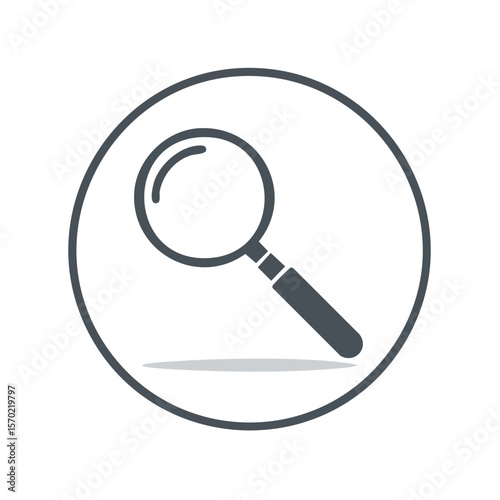 Magnifying glass graphic element for search finding discovery investigation icon design illustration