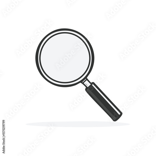 Magnifying glass illustration on black background. Concept for research, investigation and exploration with clean and simple design