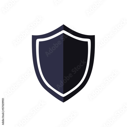 Simple Shield Icon Design on Black Backdrop Defense and Protection Symbol Safety and Security Graphic