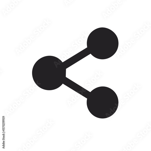 Share icon symbolizing social sharing of content or connection between individuals in a flat design style for user interface applications