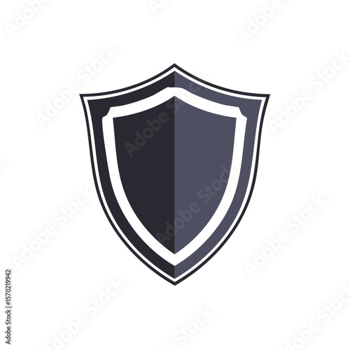 Shield icon with protection and security concept isolated on black background providing safety and confidence emblem symbol