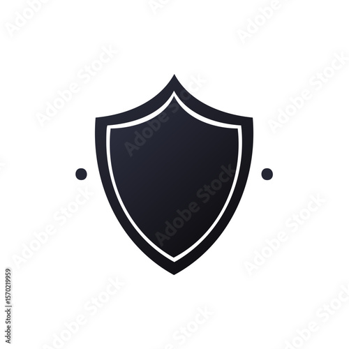 Elegant Gradient Shield Emblem on Black Background Security Insignia Illustration