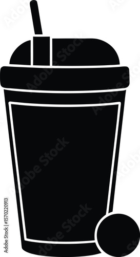 protein shake icon vector silhouette on transparent background