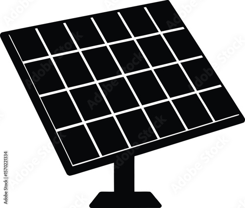 solar panel icon vector silhouette