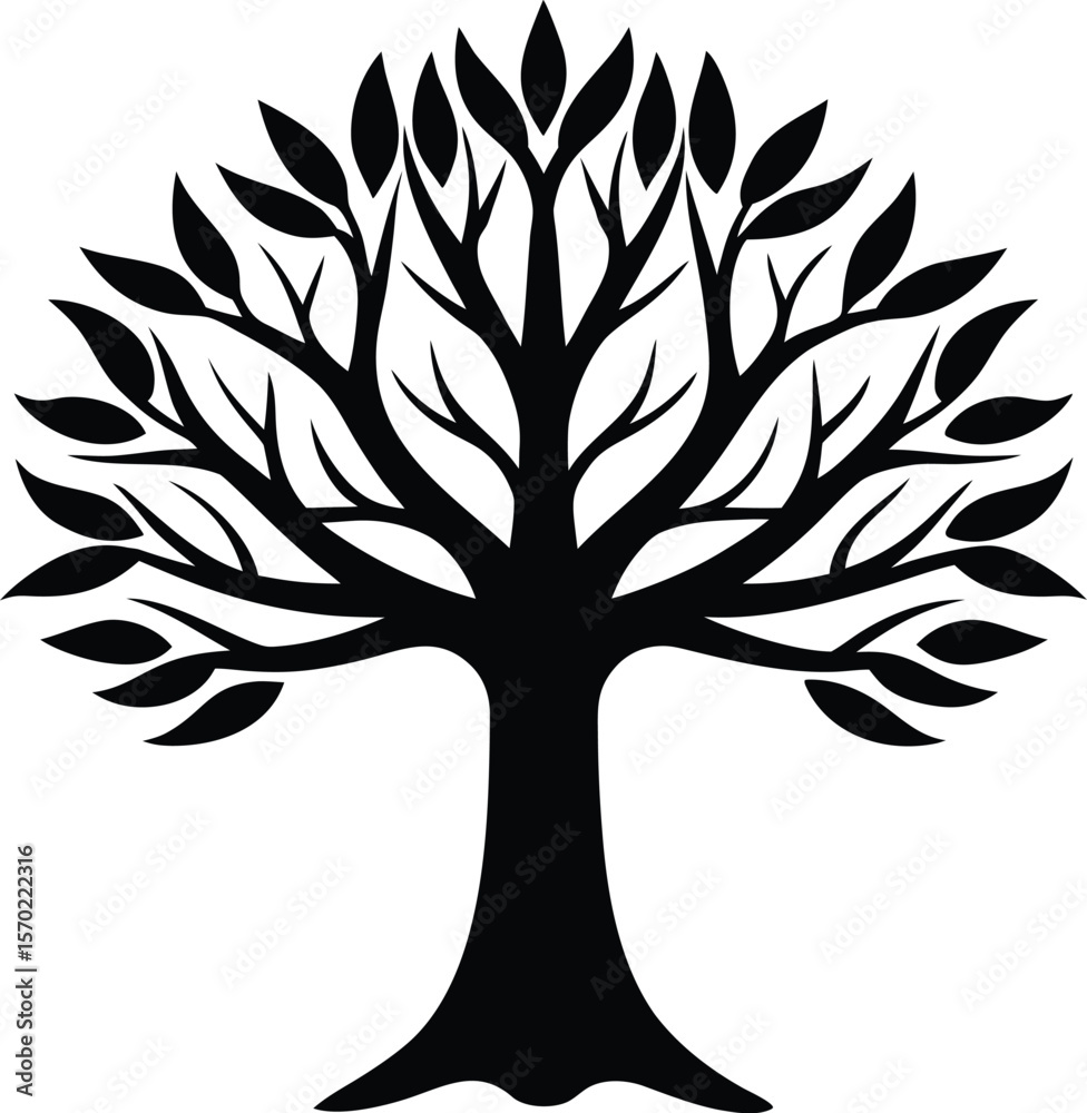 Obraz premium tree icon vector silhouette