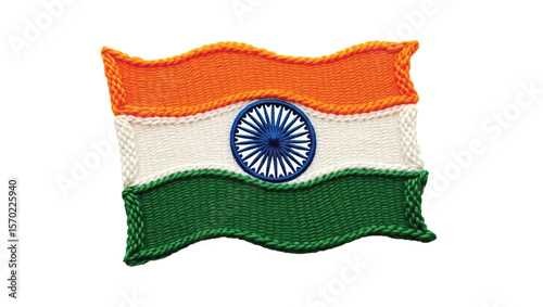 india flag without background. indian flag emroidery texture. 15th august