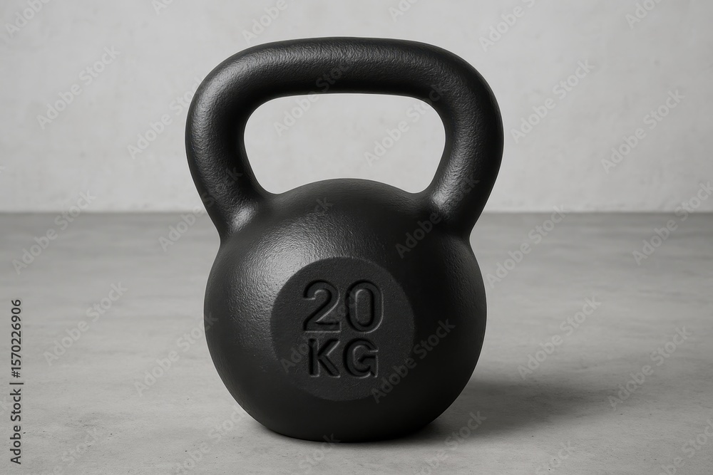 Fototapeta premium Professional cast iron kettlebell for strength training and functional fitness showcasing premium gym equipment quality