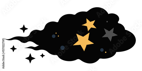 Black and white star vector icon set for a cute Halloween night design