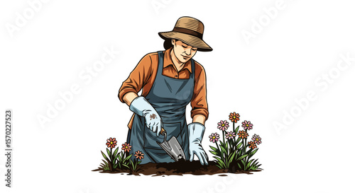 gardener with gardening tools