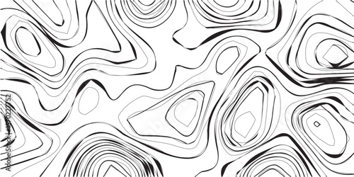 Modern abstract topography inspired line design in black on white useful for web templates posters print and creative layout