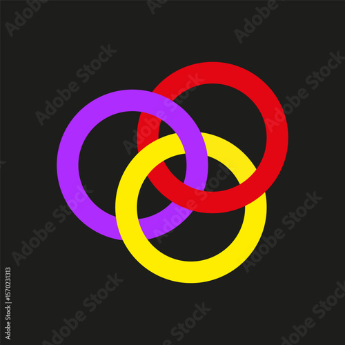 Circular pattern elements. Abstract ring design. Ornate round composition. Vector decorative motifs.