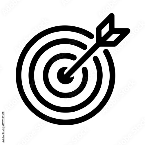 Bold Target with Arrow Hitting Center Icon
