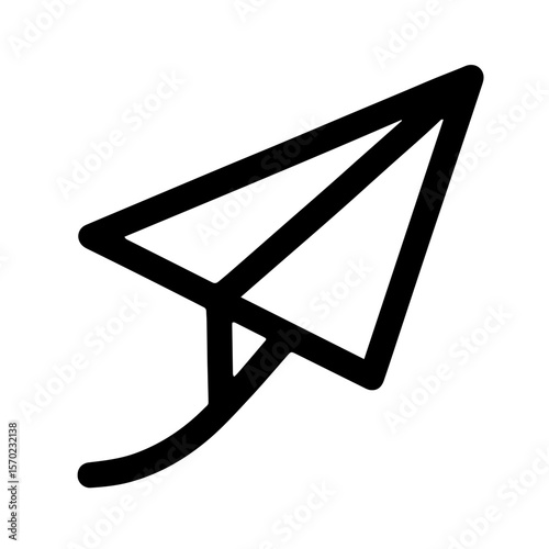 Paper Plane Bold Outline Vector Icon