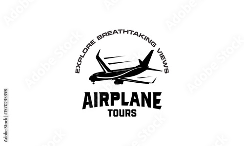 Airplane logo Designs Badge, flying club Logo template, airlines icon