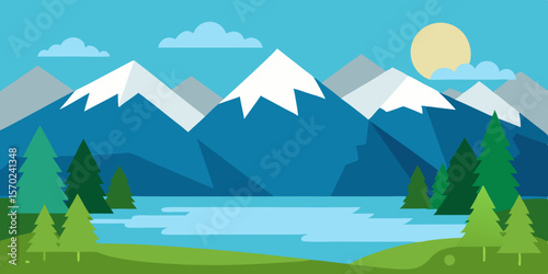 Serene Mountain Lake A Breathtaking Vista of Nature's Beauty